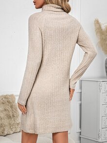 SHEIN Clasi Women's Solid Color Casual Daily Summer Short Dress - Apricot - View 2