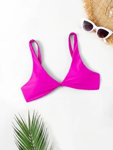 Swim Basics 女款夏季海灘泳衣上衣 - 玫紅色 - 查看 1