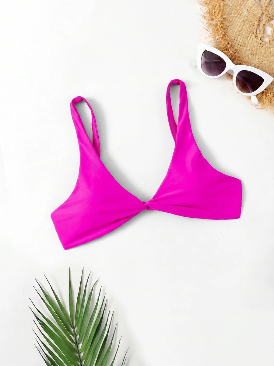 Swim Basics 女款夏季海灘泳衣上衣 - 玫紅色 - 查看 1