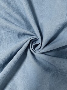 Linhara CURVE Blus Lengan Panjang Leher V Berenda Gaya Boho Ukuran Besar untuk Liburan Musim Gugur Warna Biru Muda - Biru - View 5