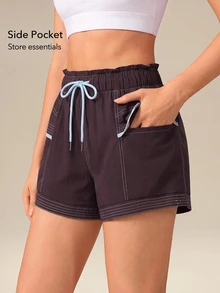 OutZeal Women Sports Shorts Hiking Camping Running Water-Resistant Elastic Waist With Pockets Summer Shorts - Bold Plum - View 4