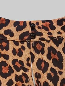 Balvessa Blus Kerah Ruffle Motif Leopard, Atasan Elegan untuk Beraktivitas dan Streetwear - MultiWarna - View 6