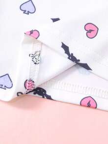HELLO KITTY AND FRIENDS | SHEIN تي شيرت كاجوال يومي بأكمام قصيرة مطبوع عليه رسومات كرتونية للفتيات الصغيرات - متعدد الألوان - مشاهدة 8