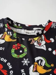 LOONEY TUNES X SHEIN Tween Boy All-Over Print T-Shirt - Black - View 3