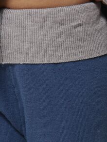 MUSERA Size Blue Knitted Fold Over Trouser Winter Fall Women Outfit Casual - Multicolor - View 5