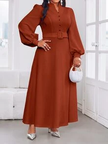 SHEIN Lady 春夏秋冬優雅休閒通勤 - 鏽棕色 - 查看 5