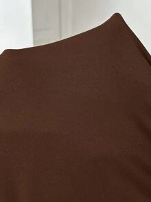 SHEIN 兒童青少年女孩字母印花針織套頭衛衣 + 針織內搭褲 2件套，休閒時尚日常百搭 - 棕色 - 查看 7