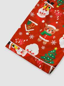 Chillnights Plus Size Women's Santa Claus Long Sleeve Single-Breasted Top And Pants Pajama Set - Red - View 4