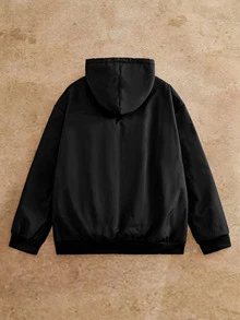 HIMLAND Men's Hooded Fleece Lined Padded Coat - Black - View 2