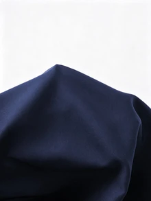 Franclia 大尺碼梭織收腰腰帶白色領通勤A字開衩裙 - 藏蓝色 - 查看 6