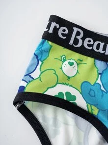 SHEIN X Care Bears سراويل داخلية رجالية كاجوال يومية بطبعات حروف وكرتون - الأزرق - مشاهدة 4