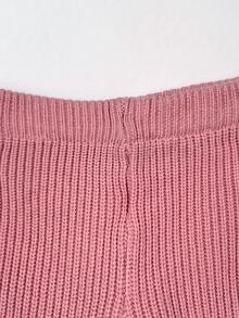 SHEIN 女嬰愛心裝飾圓領長袖針織衫與長褲套裝 - 粉色 - 查看 7