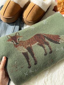 Comfortcana كنزة نسائية كاجوال متعددة الاستخدامات بمقاس كبير باللون الأخضر الداكن، جذابة جداً! كنزة مناسبة للخريف/الشتاء - كاكي - مشاهدة 1