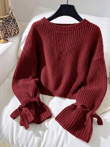 SHEIN Tween女孩紅色秋季休閒S號 - 紅色 - 查看 5