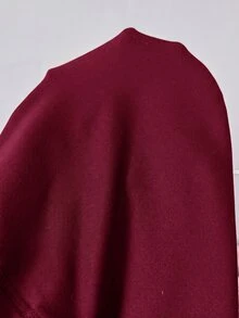 Solflare Autumn/Winter Burgundy Plus Size High Waist Skinny Pants - Burgundy - View 3