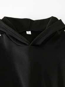 Teen Girl' Hooded Cut Sportswear, With A Tight Waist, Comfortable Fit, Slim And Tall, Sweet And Cool Versatile Style Fall Style - Black - View 5