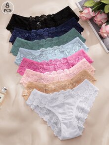 Snug Zone 8件組多色浪漫性感蕾絲女款三角內褲 - 彩色 - 查看 2
