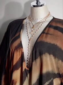 SHEIN ICON 女款大尺碼性感虎紋印花約會洋裝 - 彩色 - 查看 4