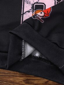 HARRY POTTER X SHEIN Baby Girl Number Print Long Sleeve Sweatshirt And Sweatpants Set - Black - View 9