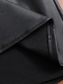 Franclia Chân váy skort nữ cạp cao dáng chữ A màu trơn có khóa kim loại và quần short bên trong, phong cách đa năng mặc đi tiệc, thường ngày và đi làm, phù hợp cho xuân, hè, thu, đông - màu đen - Xem 8