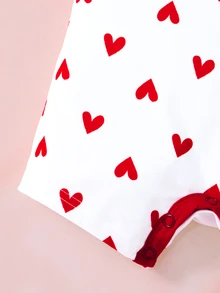 HELLO KITTY AND FRIENDS | SHEIN رومبير موضة للبنات الصغيرات بتطريز وتطبيق كرتوني - ابيض واحمر - مشاهدة 5
