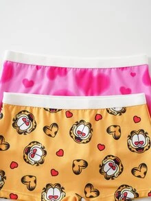 GARFIELD | SHEIN Tween Girl Cartoon Print Camisole Top And Hipster Panty Lingerie Set - Multicolor - View 7