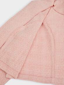 Sweetra Plus Size Women Solid Color Spaghetti Strap Dress And Long Sleeve Cardigan Set - Baby Pink - View 17