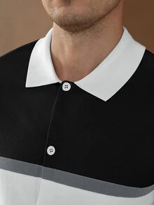 Core Aspect Men's Colorblock Casual Daily Knit Top - Multicolor - View 4