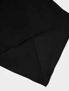 Sweetra CURVE High Neck Cape Asymmetrical Overcoat, Black, Versatile, Plus Size, Autumn/Winter - Black - View 5