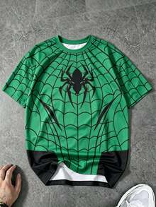 GymBeat Men's Fashion Spider Pattern Sports T-Shirt - Green - View 3