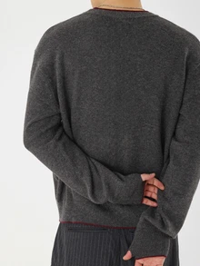 DAZY Autumn/Winter Men's Long Sleeve Solid Color Sweater With Finger Hole Design, 2 In 1, Dark Grey - Dark Grey - View 2