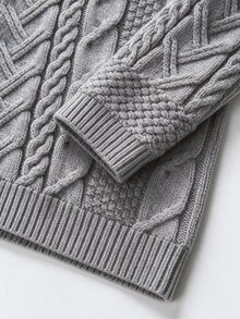 Omancia Elegant Lapel Horn Button Long Sleeve Design Women's Cardigan - Grey - View 6