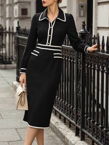 Balvessa Fall Clothes FOR WomenWomen Long Dresses - Black - View 5
