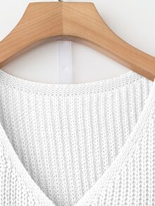 Franclia Plus Ribbed Knit Button Front Sweater Vest Winter - White - View 5