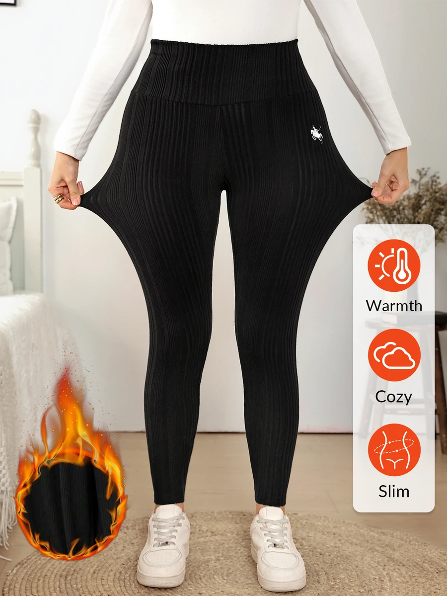 Easowa Curve Women's Plus Size High-Waisted Leggings Trousers