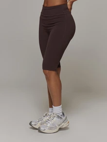 Musera Sport Celana Capri Pas Badan Pinggang Tinggi, Bawahan Set Koordinasi Saja, Esensial Olahraga Dasar untuk Gym dan Workout, Musim Gugur dan Musim Dingin - Chocolate Brown - View 3