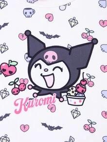 HELLO KITTY AND FRIENDS | SHEIN تي شيرت كاجوال يومي بأكمام قصيرة مطبوع عليه رسومات كرتونية للفتيات الصغيرات - متعدد الألوان - مشاهدة 5