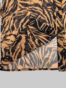 Trelyra Women's All-Over Print Casual Versatile Daily Wear Shirt - Brown - View 6