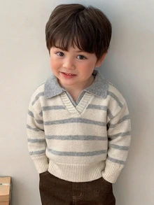 Hapijoa Infant Boys Autumn/Winter Colorblock 2 In 1 Long Sleeve Sweater - Grey - View 1