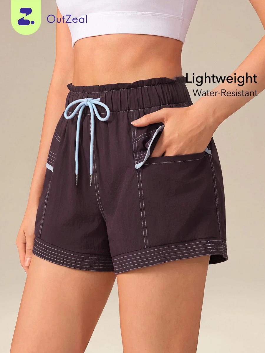 OutZeal Women Sports Shorts Hiking Camping Running Water-Resistant Elastic Waist With Pockets Summer Shorts - Bold Plum - View 1