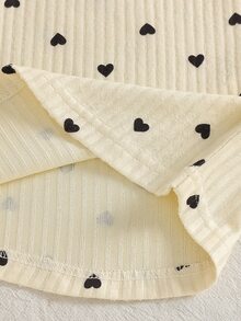SHEIN 3件組幼女上衣 可愛米色黑色豹紋愛心印花 羅紋長袖圓領 常規版生日派對秋季假期套頭上衣 - 彩色 - 查看 9