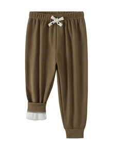 2pcs/Pack Boys Thermal Lined Thick Casual Sweatpants, Joggers, Sports Long Pants, Autumn/Winter - Multicolor - View 3