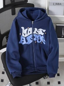 Teen Boys All-Match Solid Color Versatile Zip-Up Sweatshirt - Multicolor - View 8