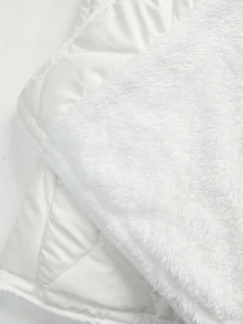 Editum Women's Comfortable Button-Up Waist-Cinching Fur Collar Padded Coat - White - View 8
