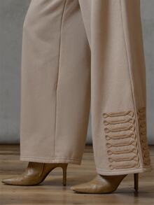 MUSERA Celana Jogging Longgar Motif Militer Warna Beige, Hanya untuk Musim Gugur dan Musim Dingin, Kasual Sehari-hari, Kembali ke Sekolah, Angkatan Bersenjata - Khaki - View 3