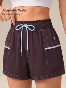 OutZeal Women Sports Shorts Hiking Camping Running Water-Resistant Elastic Waist With Pockets Summer Shorts - Bold Plum - View 3