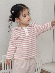 DAZY Infant/Toddler (Girl) Collared Long Sleeve Autumn/Winter Top - Pink - View 6