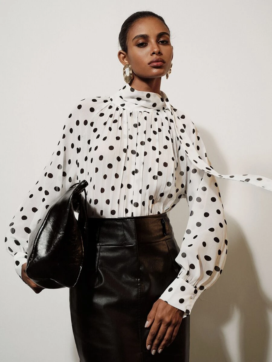 Aveloria Modichic Women's Polka Dot Casual Versatile Daily Wear Blouse - Multicolor - View 1