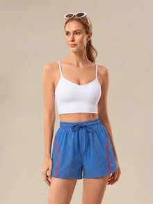 OutZeal Women Sports Shorts Gym Running Workout Water-Resistant Lightweight Elastic Waist Summer Shorts - Royal Blue - View 7