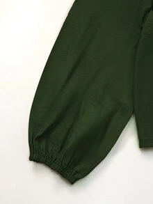 Zayélia Women's Woven Casual Resort Autumn Shirts - Dark Green - View 5